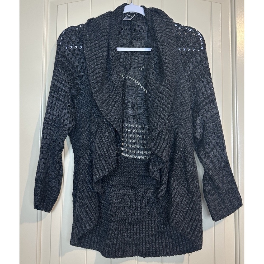 Boho Crochet Knit Cardigan Shrug‎ Open Front Sweater Sz M